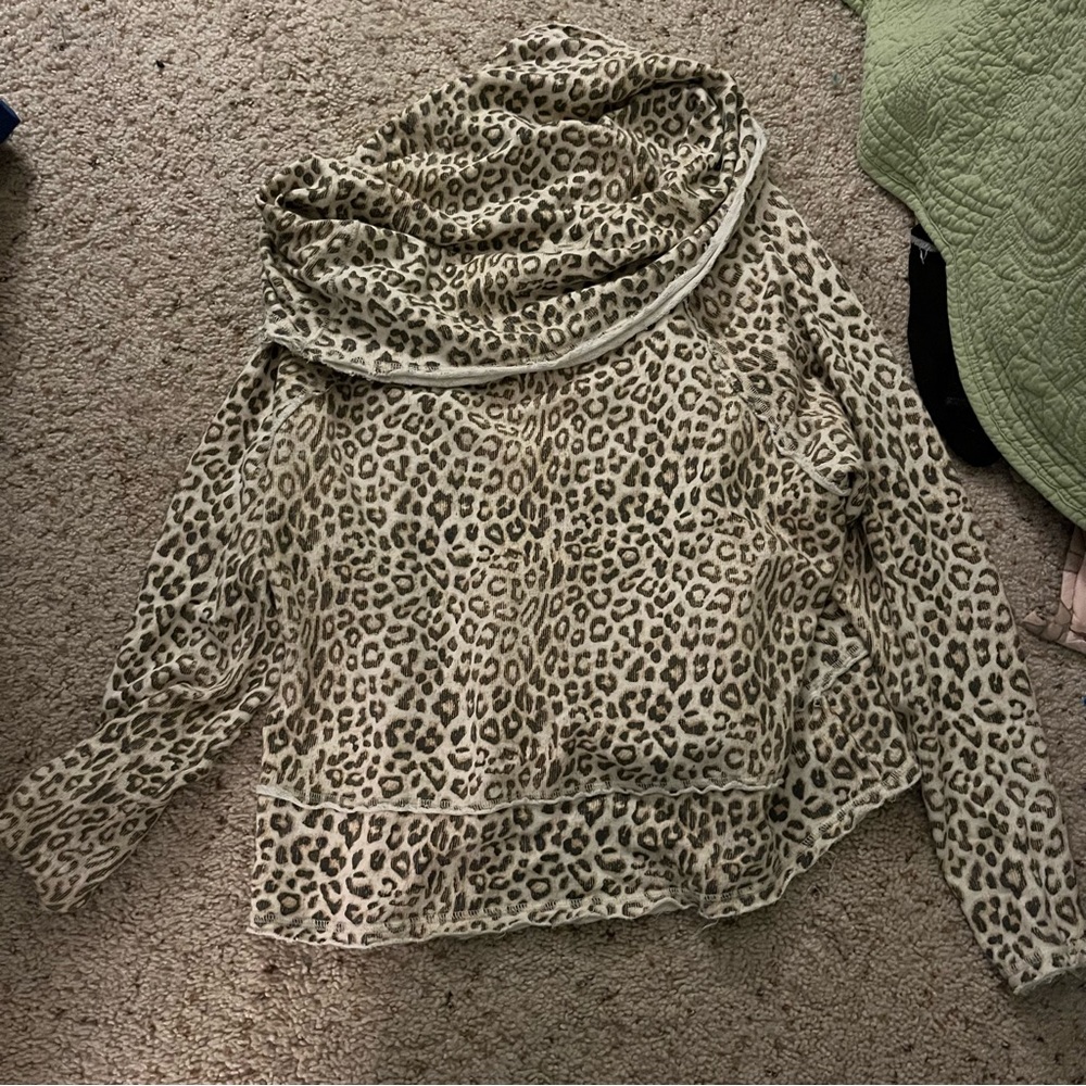Off the shoulder cheetah print free people top